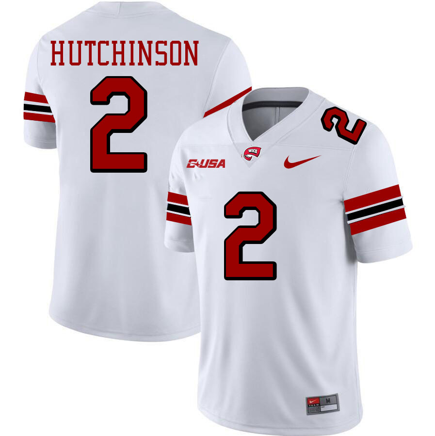 K.D. Hutchinson WKU Jersey, Western Kentucky Hilltoppers #2 K.D. Hutchinson Jersey Youth-White